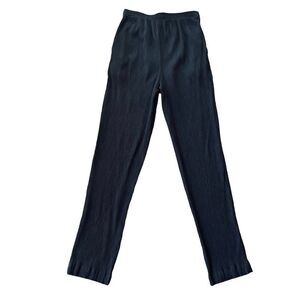 Jaclyn Smith Black Cropped Palazzo Pants Texture Pull On Stretch S​​​​
